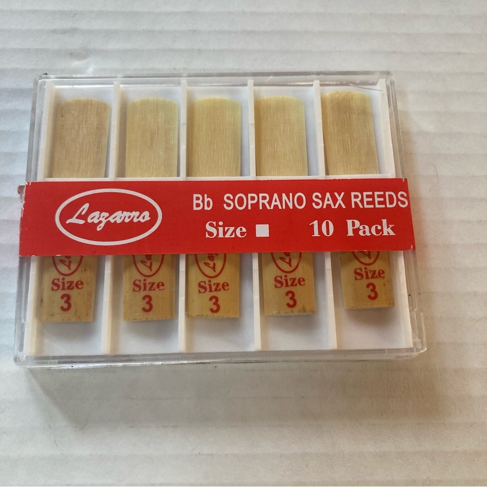 Bb SOPRANO Sax Reeds NEW in Box Size Strength 3 Pack of 10